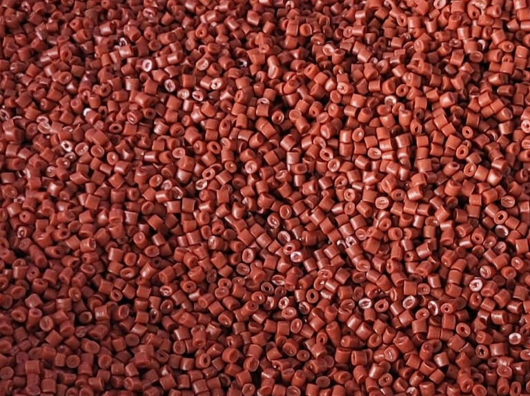 pellets plastics red brown colour